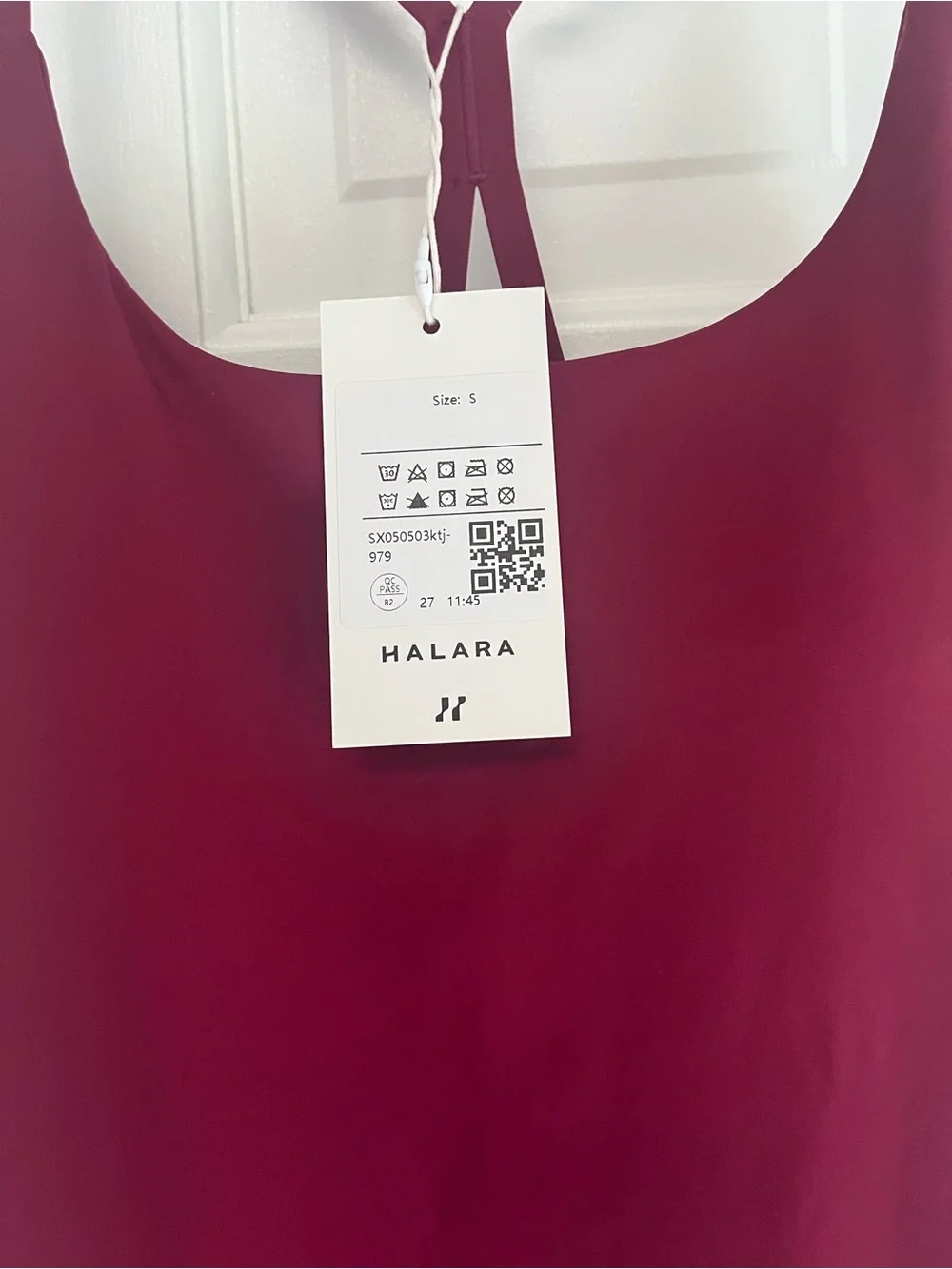 Halara Burgundy 2-in-1 Racerback Active Dress Built In Shorts S NWT - Picture 2 of 4